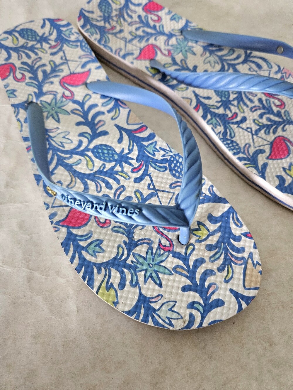 Vineyard Vines Rubber Flip Flop Sandals Blue